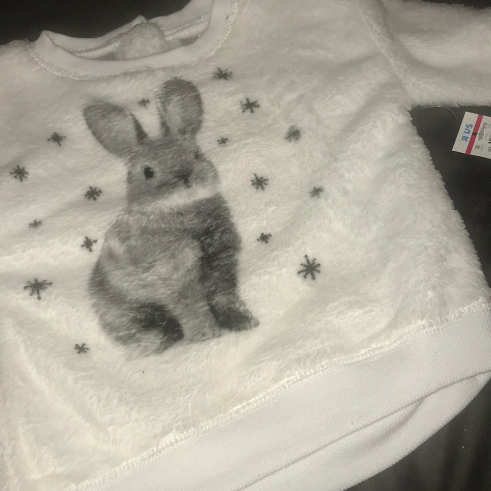 White bunny sweater